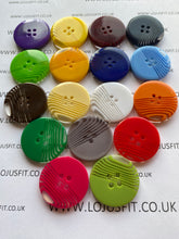 Load image into Gallery viewer, 1pc Stripes Across Plastic Buttons 31mm for Sewing Craft Jacket Shirt Skirt Trousers Coat Many Colours