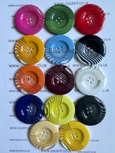 Load image into Gallery viewer, 1pc Stripes Across Plastic Buttons 44mm for Sewing Craft Jacket Shirt Skirt Trousers Coat Many Colours