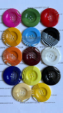 Load image into Gallery viewer, 1pc Stripes Across Plastic Buttons 44mm for Sewing Craft Jacket Shirt Skirt Trousers Coat Many Colours