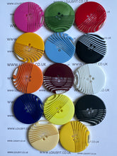 Load image into Gallery viewer, 1pc Stripes Across Plastic Buttons 44mm for Sewing Craft Jacket Shirt Skirt Trousers Coat Many Colours