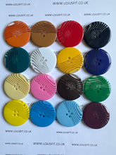 Load image into Gallery viewer, 1pc Stripes Across Plastic Buttons 38mm for Sewing Craft Jacket Shirt Skirt Trousers Coat Many Colours
