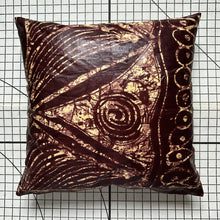 Load image into Gallery viewer, Decorative Handmade Pillow Cushion Cover 16” x 16” 18” x 18” 20” x 20” Kampala Batik African Fabric Brown Cream