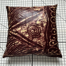 Load image into Gallery viewer, Decorative Handmade Pillow Cushion Cover 16” x 16” 18” x 18” 20” x 20” Kampala Batik African Fabric Brown Cream