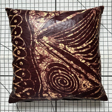 Load image into Gallery viewer, Decorative Handmade Pillow Cushion Cover 16” x 16” 18” x 18” 20” x 20” Kampala Batik African Fabric Brown Cream