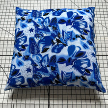 Load image into Gallery viewer, Decorative Handmade Pillow Cushion Cover 16” x 16” 18” x 18” 20” x 20” Blue Flower