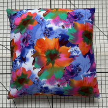 Load image into Gallery viewer, Decorative Handmade Pillow Cushion Cover 16” x 16” 18” x 18” 20” x 20” Orange Blue Flower