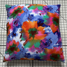 Load image into Gallery viewer, Decorative Handmade Pillow Cushion Cover 16” x 16” 18” x 18” 20” x 20” Orange Blue Flower