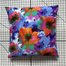 Load image into Gallery viewer, Decorative Handmade Pillow Cushion Cover 16” x 16” 18” x 18” 20” x 20” Orange Blue Flower
