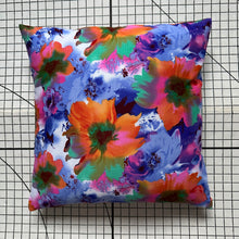 Load image into Gallery viewer, Decorative Handmade Pillow Cushion Cover 16” x 16” 18” x 18” 20” x 20” Orange Blue Flower