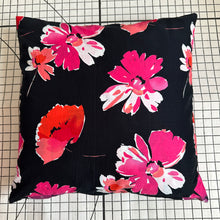 Load image into Gallery viewer, Decorative Handmade Pillow Cushion Cover 16” x 16” 18” x 18” Pink Red Black Flower
