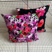 Load image into Gallery viewer, Decorative Handmade Pillow Cushion Cover 16” x 16” Pink Red Black White Flower