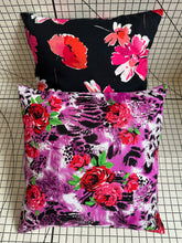 Load image into Gallery viewer, Decorative Handmade Pillow Cushion Cover 16” x 16” Pink Red Black White Flower