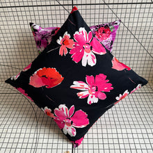 Load image into Gallery viewer, Decorative Handmade Pillow Cushion Cover 16” x 16” 18” x 18” Pink Red Black Flower