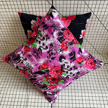 Load image into Gallery viewer, Decorative Handmade Pillow Cushion Cover 16” x 16” Pink Red Black White Flower
