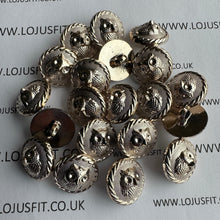 Load image into Gallery viewer, 5 10 20 50 OWL Light Gold Shank Buttons 18mm Wide Dresses Tops Coats Babies Blazers Uniforms Shirt Sewing Craft