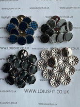 Load image into Gallery viewer, 5 10 15 20 Silver Light Gold Black 18mm Wide Shank Buttons Dresses Tops Coats Babies Blazers Shirt Sewing Craft