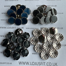Load image into Gallery viewer, 5 10 15 20 Silver Light Gold Black 18mm Wide Shank Buttons Dresses Tops Coats Babies Blazers Shirt Sewing Craft