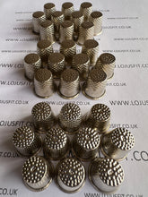 Load image into Gallery viewer, 3 5 10 Silver Metal Thimbles 15mm x 19mm Size 10 Finger Protector Hand Stitching Sewing Craft