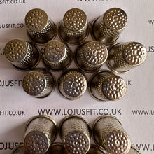 Load image into Gallery viewer, 3 5 10 Silver Metal Thimbles 15mm x 19mm Size 10 Finger Protector Hand Stitching Sewing Craft