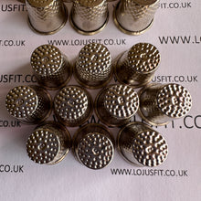 Load image into Gallery viewer, 3 5 10 Silver Metal Thimbles 15mm x 19mm Size 10 Finger Protector Hand Stitching Sewing Craft