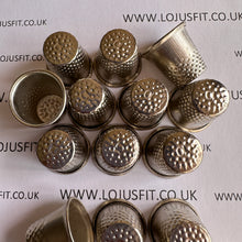 Load image into Gallery viewer, 3 5 10 Silver Metal Thimbles 15mm x 19mm Size 10 Finger Protector Hand Stitching Sewing Craft