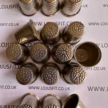 Load image into Gallery viewer, 3 5 10 Silver Metal Thimbles 15mm x 19mm Size 10 Finger Protector Hand Stitching Sewing Craft