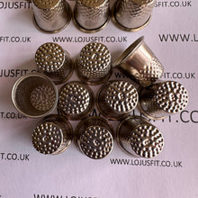 Load image into Gallery viewer, 3 5 10 Silver Metal Thimbles 15mm x 19mm Size 10 Finger Protector Hand Stitching Sewing Craft