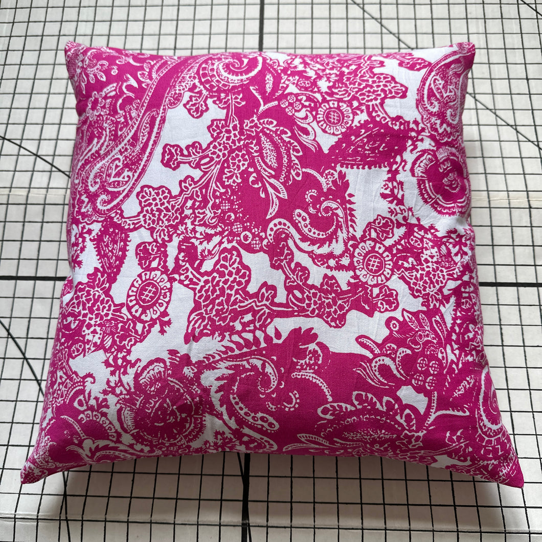 Decorative Handmade Pillow Cushion Cover 16” x 16” 18” x 18” Pink White Flower