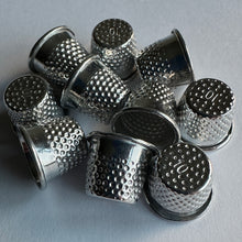Load image into Gallery viewer, 3 5 10 Silver Metal Thimbles 15mm x 19mm Size 10 Finger Protector Hand Stitching Sewing Craft