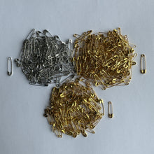 Load image into Gallery viewer, 100pcs 200pcs 500pcs Tailors Safety Pins Gold or Silver Office Sewing Craft Dressmaker Art 19mm 22mm Long Seamstress Clothing Alterations And Repairs