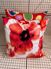 Load image into Gallery viewer, Decorative Handmade Pillow Cushion Cover 16” x 16” 18” x 18” Red Poppy Flower Multi Coloured