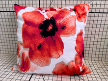 Load image into Gallery viewer, Decorative Handmade Pillow Cushion Cover 16” x 16” 18” x 18” Red Poppy Flower Multi Coloured
