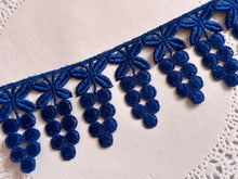 Load image into Gallery viewer, 1m DARK BLUE Lace Trims 64mm Wide Embroidered Guipure Trimmings Cardmaking Wedding Home Decorations Sewing Craft Projects