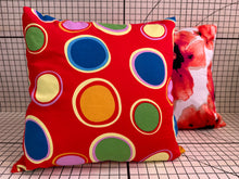 Load image into Gallery viewer, Decorative Handmade Pillow Cushion Cover 16” x 16” 18” x 18” Round Circles Red Multi Coloured