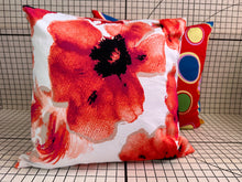 Load image into Gallery viewer, Decorative Handmade Pillow Cushion Cover 16” x 16” 18” x 18” Red Poppy Flower Multi Coloured