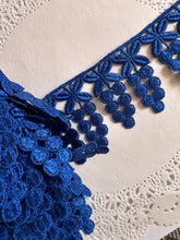Load image into Gallery viewer, 1m DARK BLUE Lace Trims 64mm Wide Embroidered Guipure Trimmings Cardmaking Wedding Home Decorations Sewing Craft Projects