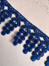 Load image into Gallery viewer, 1m DARK BLUE Lace Trims 64mm Wide Embroidered Guipure Trimmings Cardmaking Wedding Home Decorations Sewing Craft Projects
