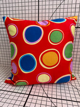 Load image into Gallery viewer, Decorative Handmade Pillow Cushion Cover 16” x 16” 18” x 18” Round Circles Red Multi Coloured
