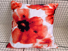 Load image into Gallery viewer, Decorative Handmade Pillow Cushion Cover 16” x 16” 18” x 18” Red Poppy Flower Multi Coloured
