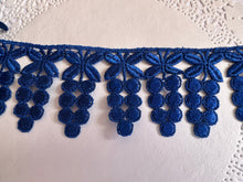 Load image into Gallery viewer, 1m DARK BLUE Lace Trims 64mm Wide Embroidered Guipure Trimmings Cardmaking Wedding Home Decorations Sewing Craft Projects