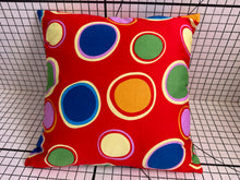 Load image into Gallery viewer, Decorative Handmade Pillow Cushion Cover 16” x 16” 18” x 18” Round Circles Red Multi Coloured
