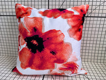 Load image into Gallery viewer, Decorative Handmade Pillow Cushion Cover 16” x 16” 18” x 18” Red Poppy Flower Multi Coloured