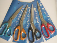 Load image into Gallery viewer, 9 1/2" Orange Blue Red Black SCISSORS STAINLESS STEEL Sewing Craft Home Kitchen Office Multi Purpose Use