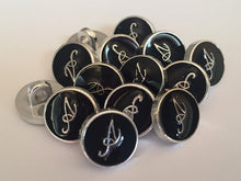 Load image into Gallery viewer, 10 20 BLACK SILVER Shank Quality Buttons 13mm Wide Dresses Tops Coats Babies Blazers Shirt Sewing Craft