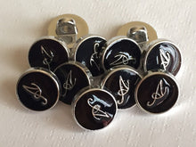 Load image into Gallery viewer, 10 20 BLACK SILVER Shank Quality Buttons 13mm Wide Dresses Tops Coats Babies Blazers Shirt Sewing Craft