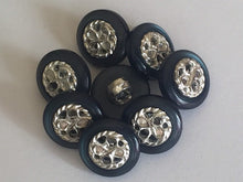 Load image into Gallery viewer, 20 40 Diamante Silver Centre Shank Flat Quality Buttons 11mm 12mm Wide Dresses Tops Coats Babies Blazers Shirt Sewing Craft