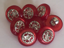 Load image into Gallery viewer, 20 40 Diamante Silver Centre Shank Flat Quality Buttons 11mm 12mm Wide Dresses Tops Coats Babies Blazers Shirt Sewing Craft