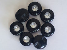 Load image into Gallery viewer, 20 40 Diamante Silver Centre Shank Flat Quality Buttons 11mm 12mm Wide Dresses Tops Coats Babies Blazers Shirt Sewing Craft