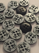 Load image into Gallery viewer, 10 20 LIGHT GREY Black Arrows Anchor Key Hole 13mm Wide Quality Beautiful Buttons Jacket Shirt Sewing Craft