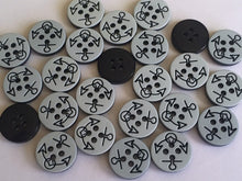 Load image into Gallery viewer, 10 20 LIGHT GREY Black Arrows Anchor Key Hole 13mm Wide Quality Beautiful Buttons Jacket Shirt Sewing Craft